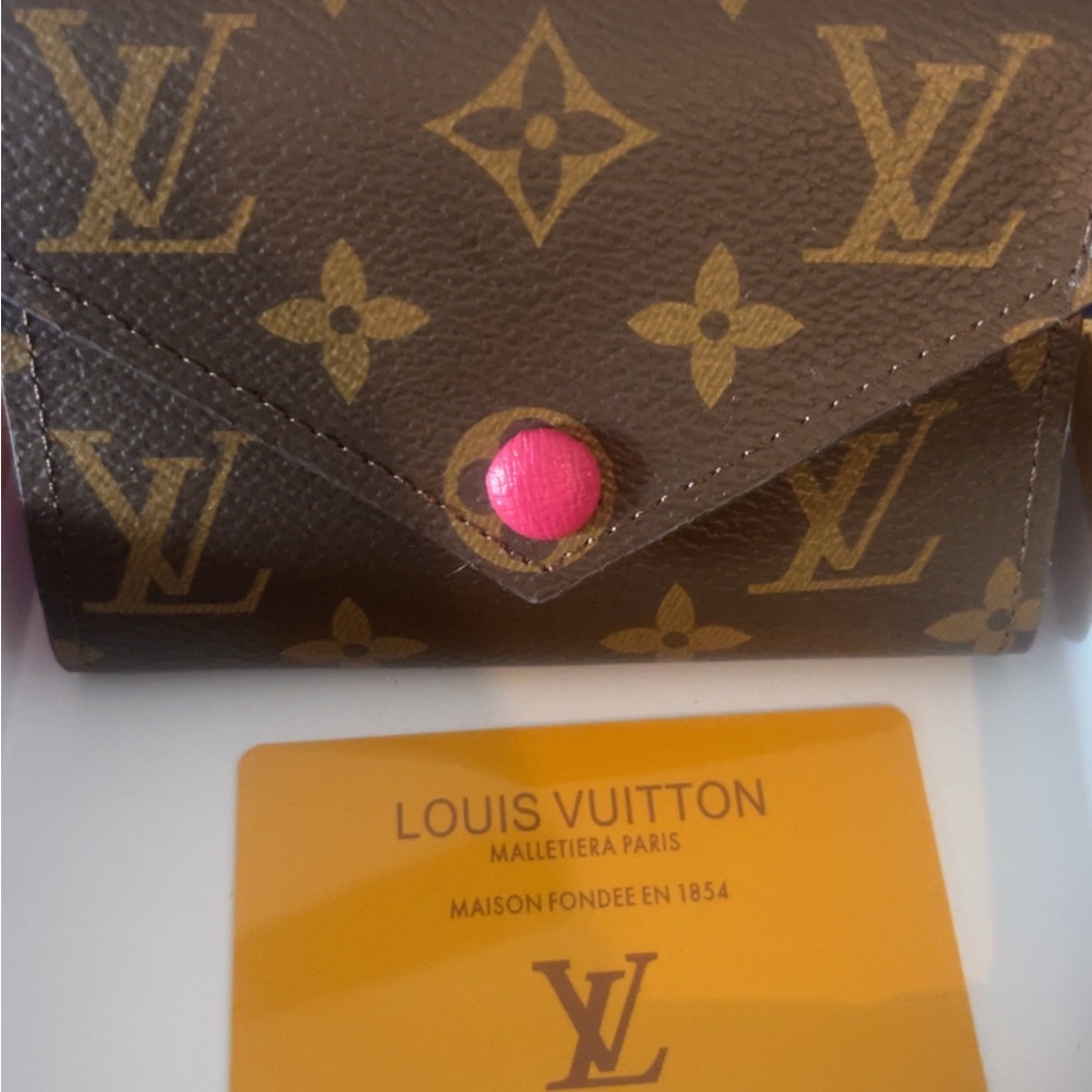 Louis Vuitton Brown and Pink Monogram Wallet
